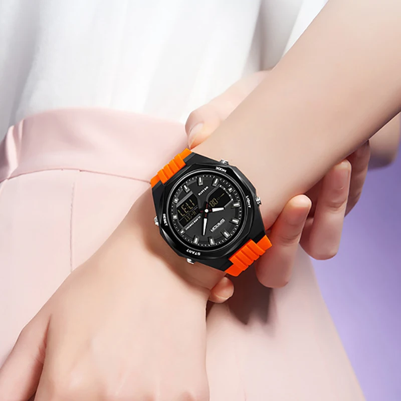 

Женские спортивные часы с двойным дисплеем, лучший бренд класса люкс, женские цифровые женские наручные часы для женщин, многофункциональные наручные часы