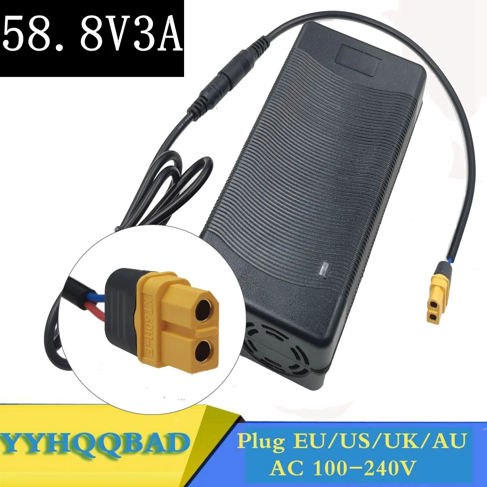 

58.8V 3A Battery Charger For 14S 48V Li-ion Battery electric bike lithium battery Charger XT60 Connector