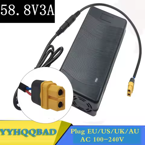 58.8V 3A Battery Charger For 14S 48V Li-ion Battery electric bike lithium battery Charger XT60 Connector
