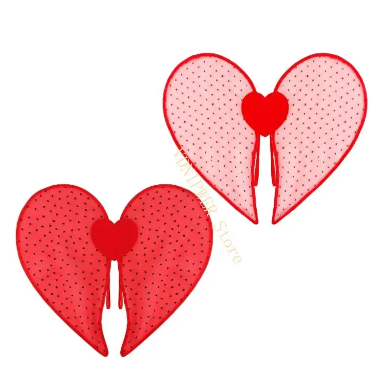 

Lightweight Organdy Angel Wing Costume Accessory Skin Friendly Fabric Decoration For Valentine Event Cosplay D08E