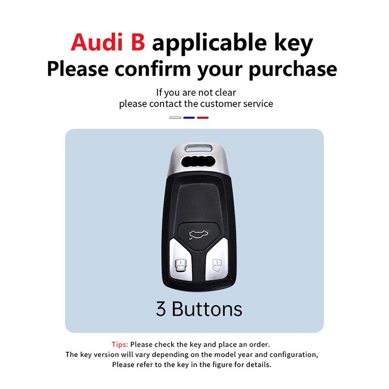 Zinc alloy car keybox cover, keybag holder, shell, automatic protection kit accessories for Audi a1 a3 8v a4 b9 a5 a6 c7 q3 q5 q