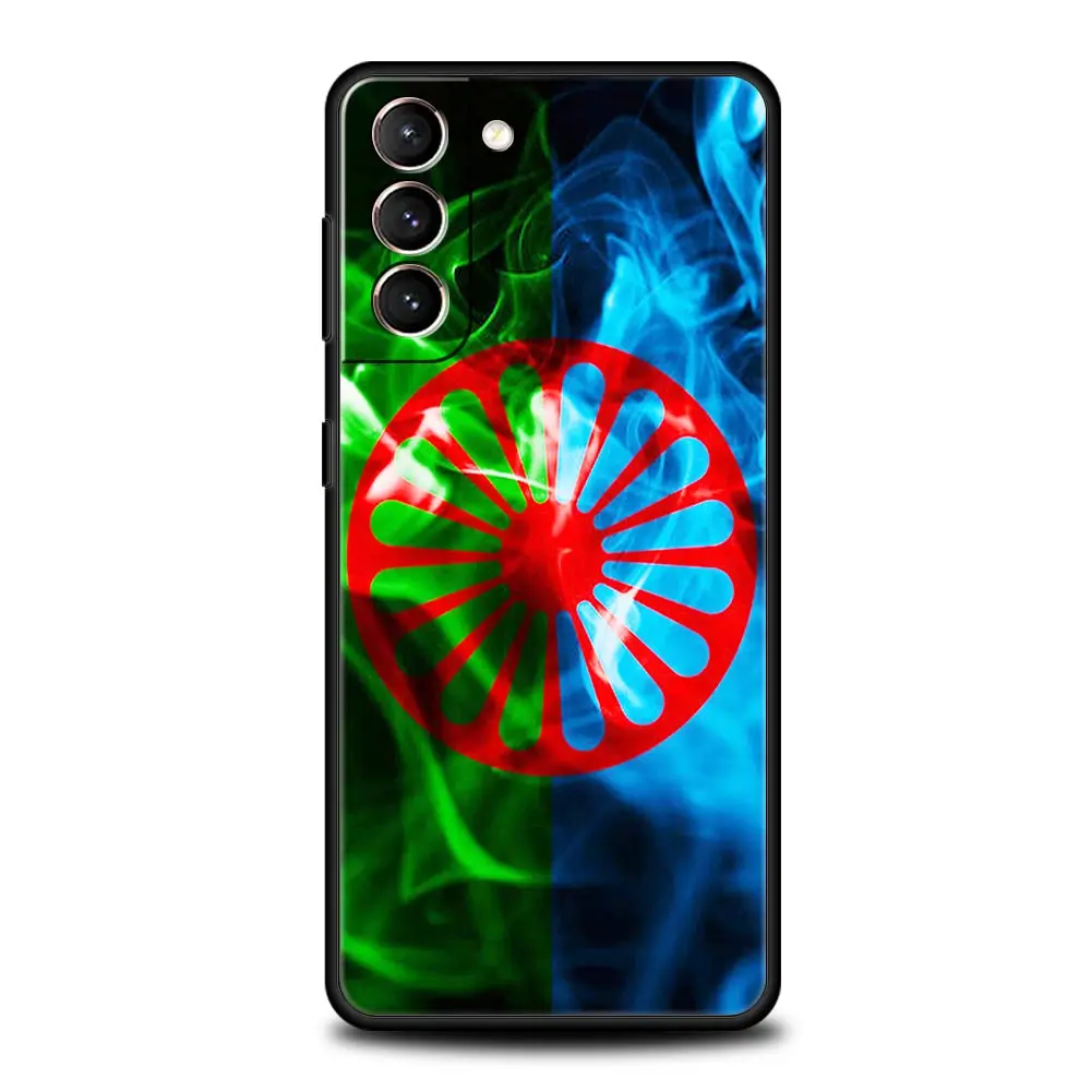 Gypsy Romani Roma Flag Case For Samsung Galaxy S22 S21 S20 Ultra FE 5G S24 S9 S10 Plus S23 S10E Silicone Phone Cover