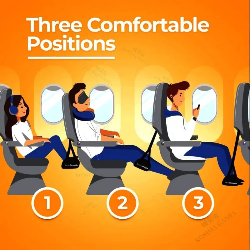 Foot Rest Airplane Footrest Made with High Quality Foam Portable Travel Footrest Carry-On Foot Rest Adjustable Height Foot Rest