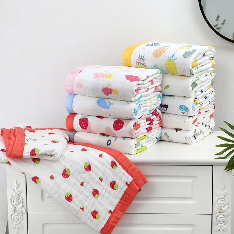 Newborn 6 Layer Swaddle Bag Baby Bath Towel Cotton Gauze Blanket Soft Wrap Baby Birth Cotton Swaddle Bag Crib Boy Girl Blanket