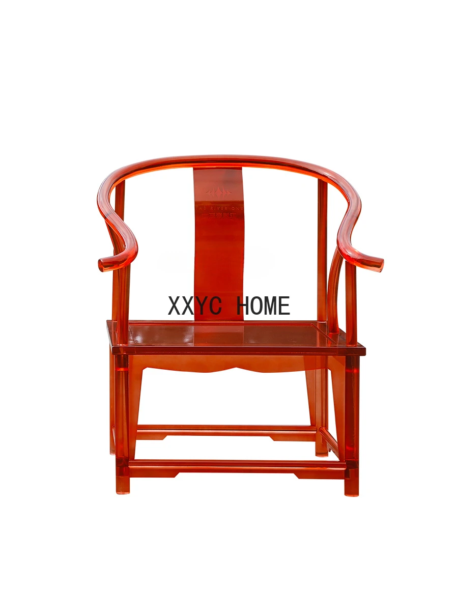 Taishi Chair Home Single Owner Sofa Chair Dining Chair with Backrest Transparent Resin Acrylic Stool