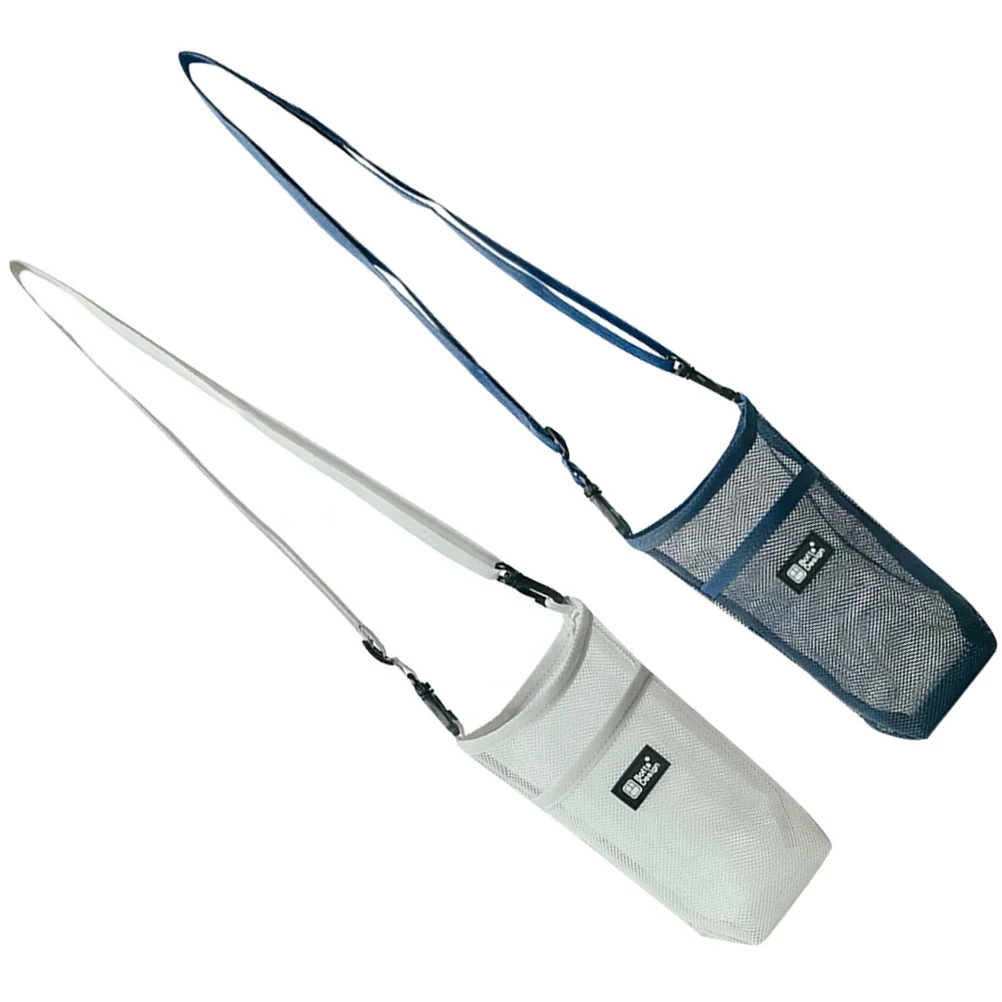 

2pcs Water Bottle Bags Portable Mesh Bottle Pouches Outdoor Camping Hiking Sling Carrier Practical Breathable Protective Covers