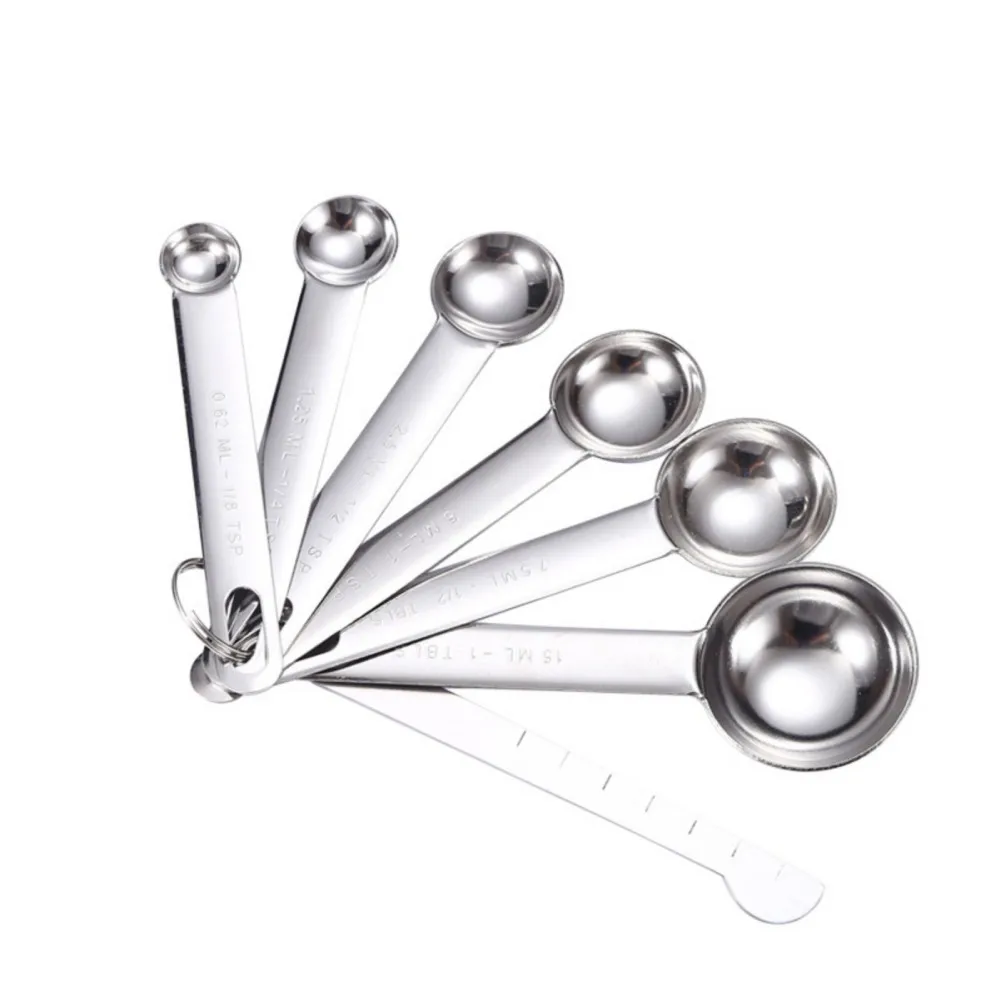 6/7pcs Stainless Steel Measuring Spoons Multipurpose Creative Baking Cooking Seasoning Measuring Spoons Kitchen Accessories