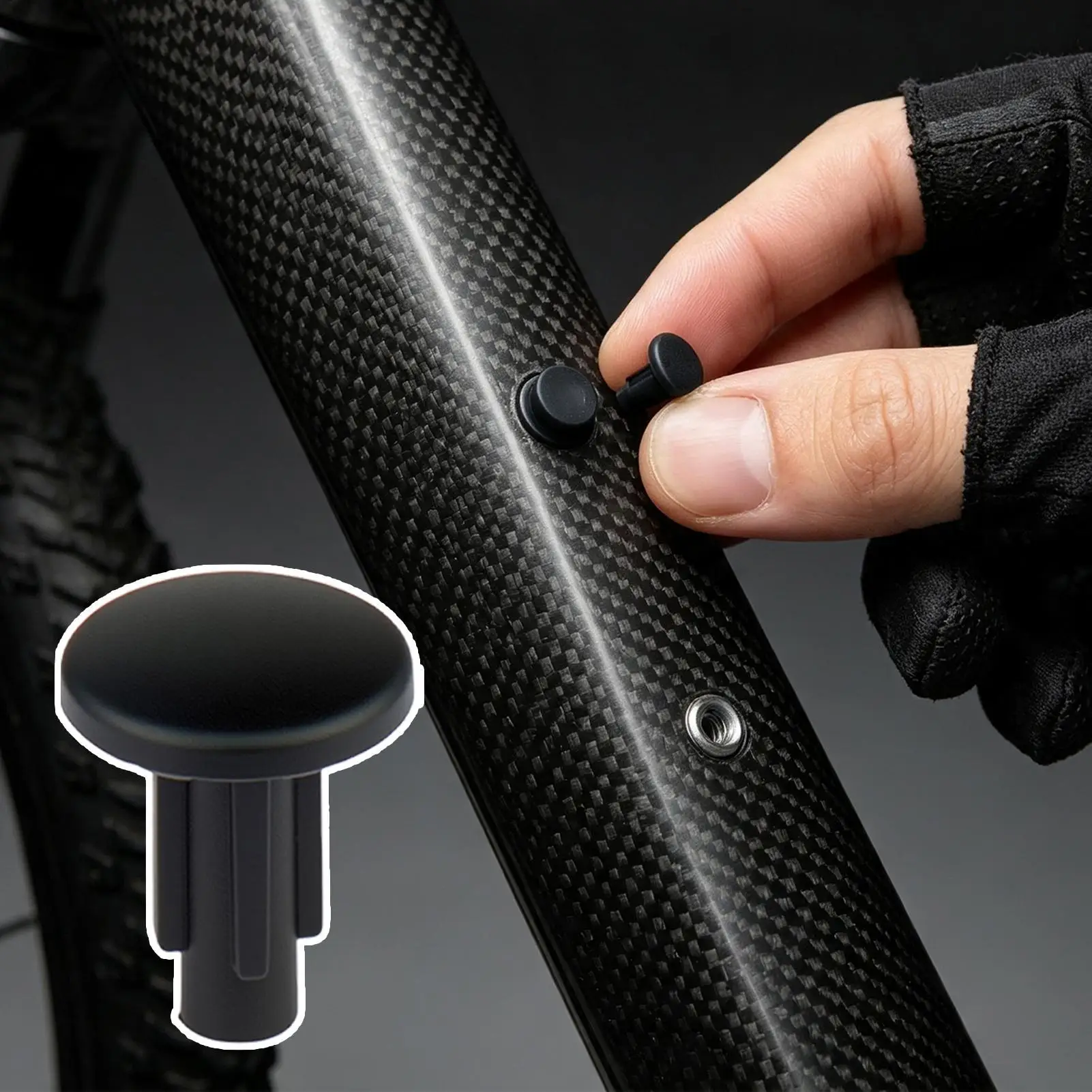 10Pcs M5 Rubber Threaded Screw Hole Plugs, Bottle Rack & Bicycle Hole Stoppers Accessories for Home Garage Workshop Door