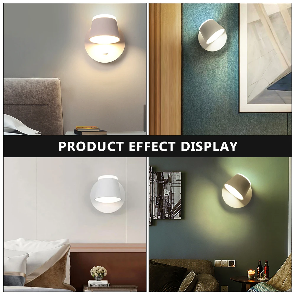 

Вращающийся настенный светильник на 360° ° Регулируемое светодиодное освещение для спальни, коридора E27, 220 В, белый, 3000 К, энергосберегающий, для внутреннего декора