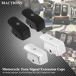Motorcycle Extension Switch Buttons Turn Signal Caps Cover 2PCS For Harley Sportster XL 1200 Softail Street Bob Softail Fat Boy