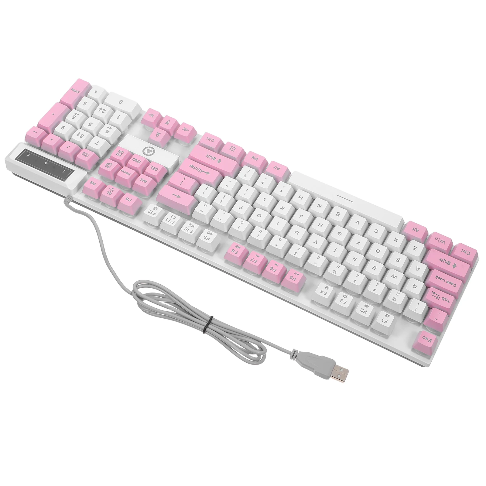 

Rgb Gaming Keyboard 104 Keys Full Size Wired Usb Keyboard Backlit Ergonomic Suspension Keycaps Thickened Metal Plate