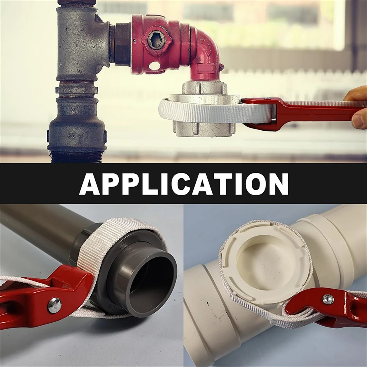 

Intuitive 12 Inch Thick Canvas Belt Filter Wrench Adjustable Belt Wrench Die-Cast Aluminum Handle Multi-Function Removal Tool