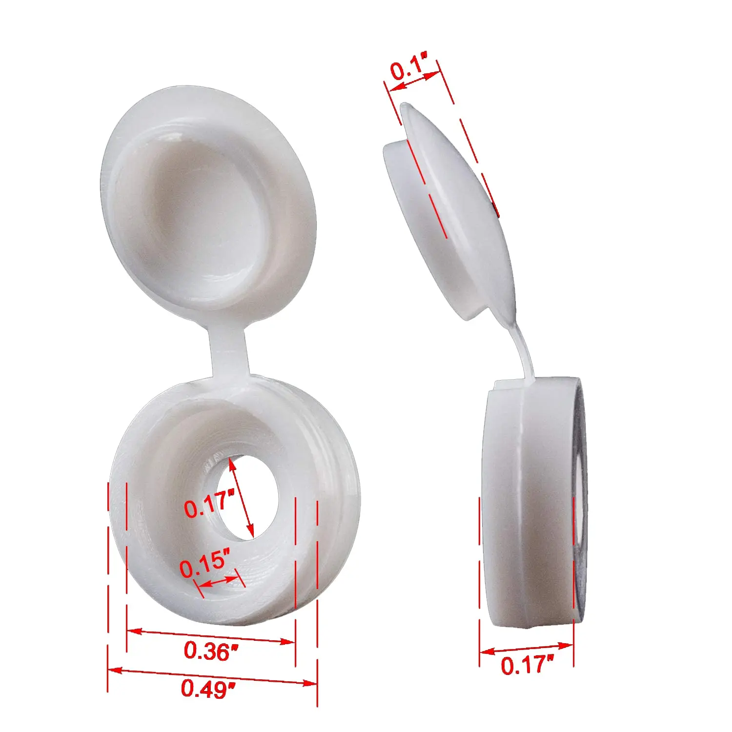 흰색 힌지 플라스틱 스크류 캡 커버 접이식 스냅 보호 캡 버튼 자동차 가구 장식 너트 커버 볼트 하드웨어