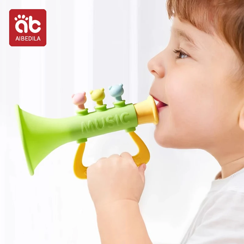 Montessori การศึกษาของเล่นเด็ก Baby Will Blow การ์ตูน Harmonica Whistle เครื่องดนตรี