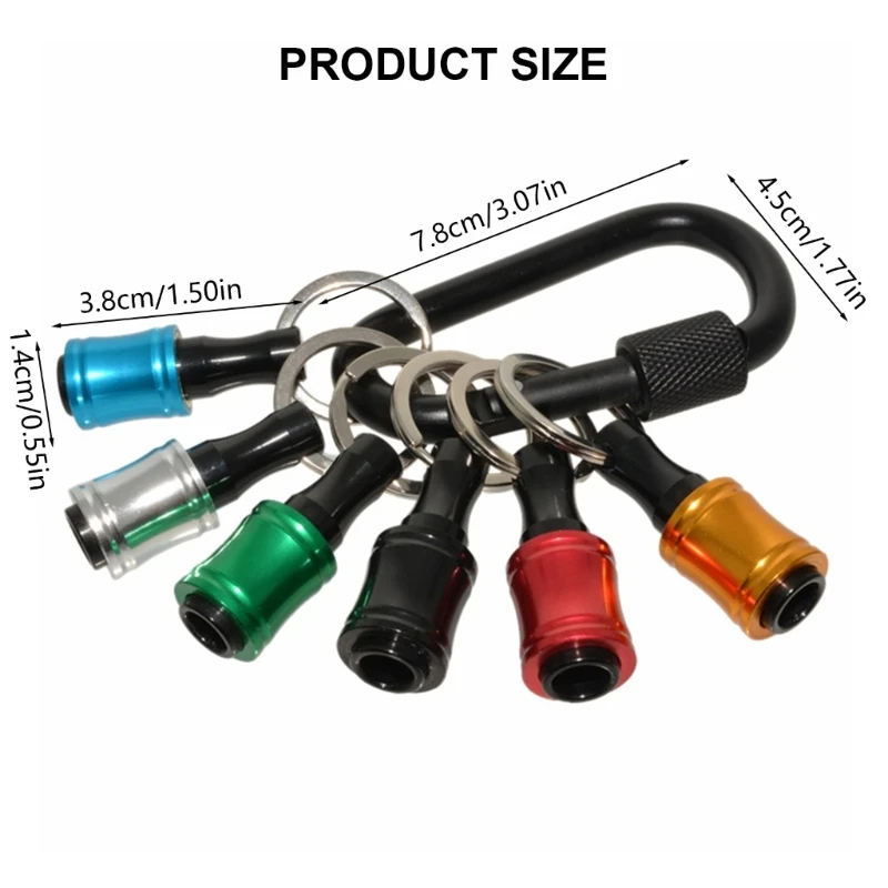 652F Bit Holders 1/4inch Hex Shank Screwdriver Bit Holder for Driver Drill Bit Keychains Extension Screwdriver Bit Holder