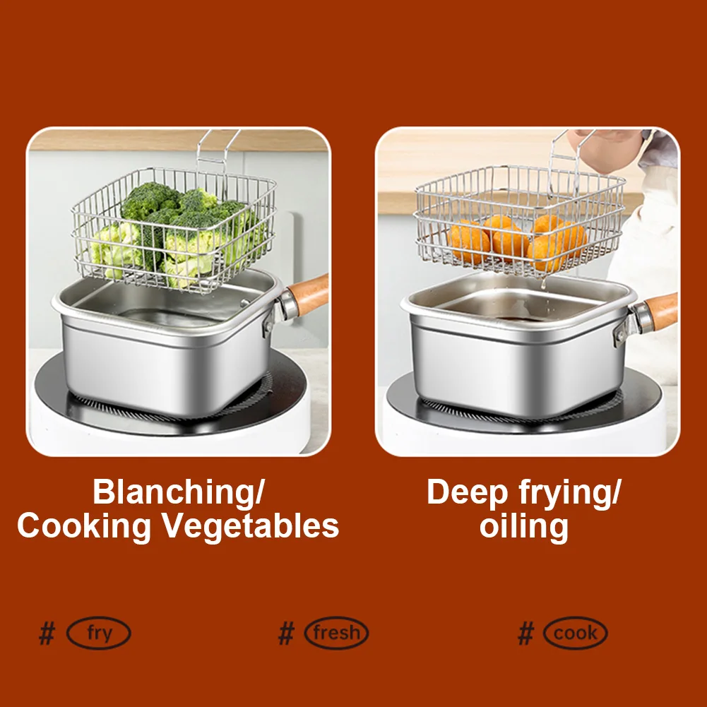 2500ml Hiking Cooking Set Camping Cookware Set Square Camping Cooking Pot Multifunctional Camping Equipment Deep Fryer Pot