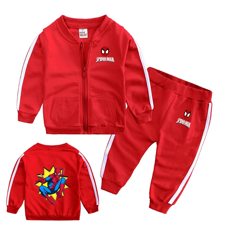 

Marvel Spring Toddler Sports Suits for Baby Girl Boy Zipper Outwear And Pants 2Pcs Set Newborn Unisex in Pink Red Yellow