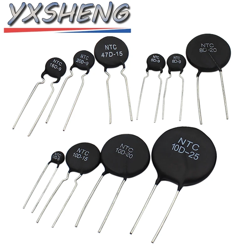10PCS Thermal Resistor NTC 5D-7 5D-9 5D-11 5D-15 5D-20 8D-20 10D-7 10D-9 10D-11 10D-13 10D-15 10D-20 47D-15