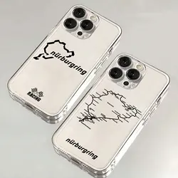 Luxury Nurburgring Sport Racing track Phone Case For iPhone 16 15 14 13 12 11 Mini Pro Max X XR XSMax 7 8 Plus SE20 Transparent
