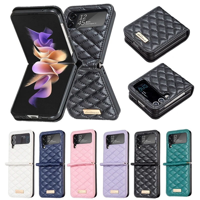 New Style Wallet Small Fragrance Flip Leather Case For Samsung Galaxy Z Flip5 Z Flip4 Z Flip3 Magnetic Flip Cover Z Flip 5 4 3 S