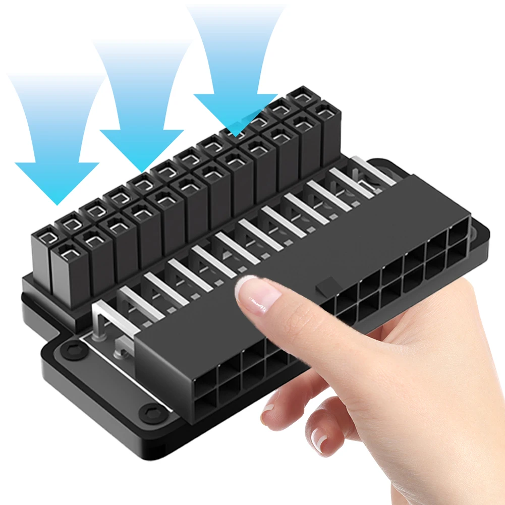 

Motherboard Power Supply Cable Connectors 90 Degree Angled 24-Pin ATX Power Supply Jumper Bridge Tool for Power Supply Cables