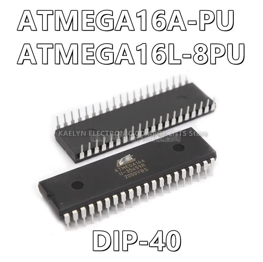 5Pcs/lot ATMEGA16A ATMEGA16A-PU ATMEGA16L-8PU  ATMEGA16L AVR AVR® ATmega Microcontroller IC 8-Bit 16MHz 16KB FLASH 40-PDIP