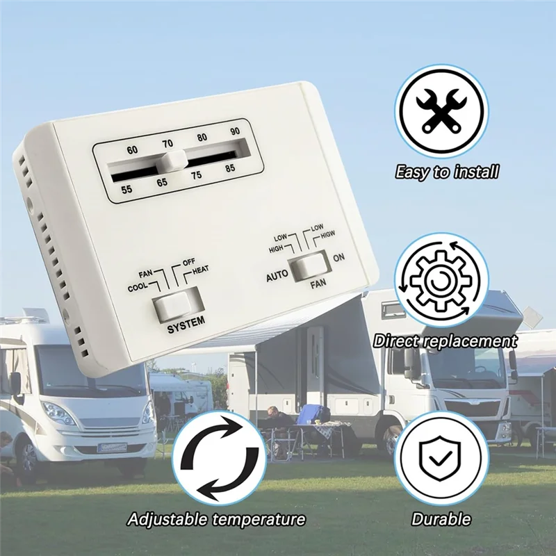 CQMF-For Mach Series RV Air Conditioner Thermostat, 7330G3351 Single Stage Heating/Cooling Control Unit