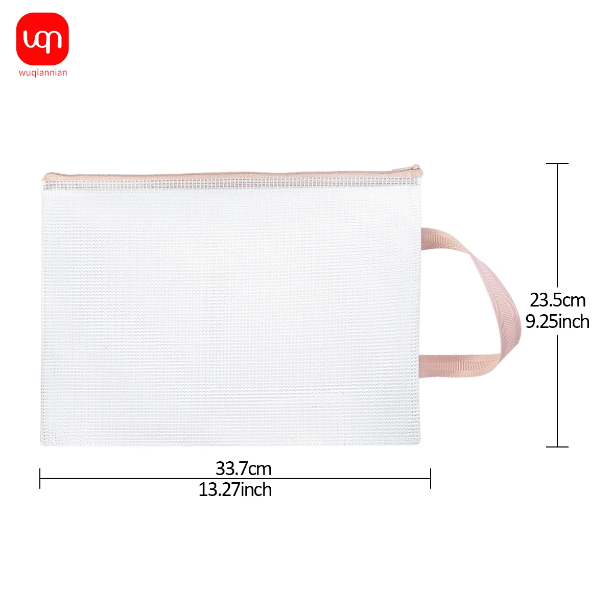 WQN-5PCS Bolsa transparente con cremallera para documentos con asa, bolsa de almacenamiento de documentos de PVC para suministros de oficina y papelería de estudio