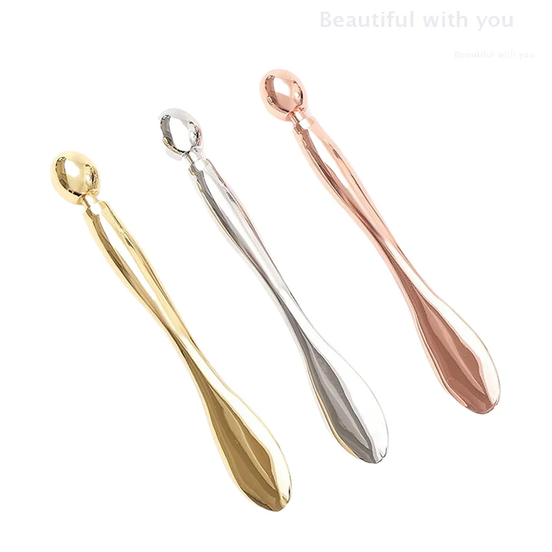 Bastone per massaggio viso in metallo Applicatore per crema per occhi antirughe Maschera Spatole per miscelazione Scoop Occhi Massaggio Strumento per la cura del viso