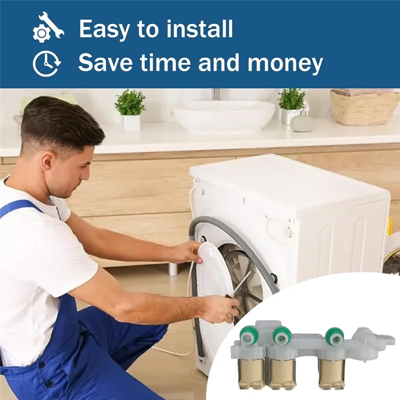 لماذا-مجموعة صمام مدخل المياه للغسالة لجزء استبدال الغسالة DC33-01002A AC220-240V 50/60 هرتز