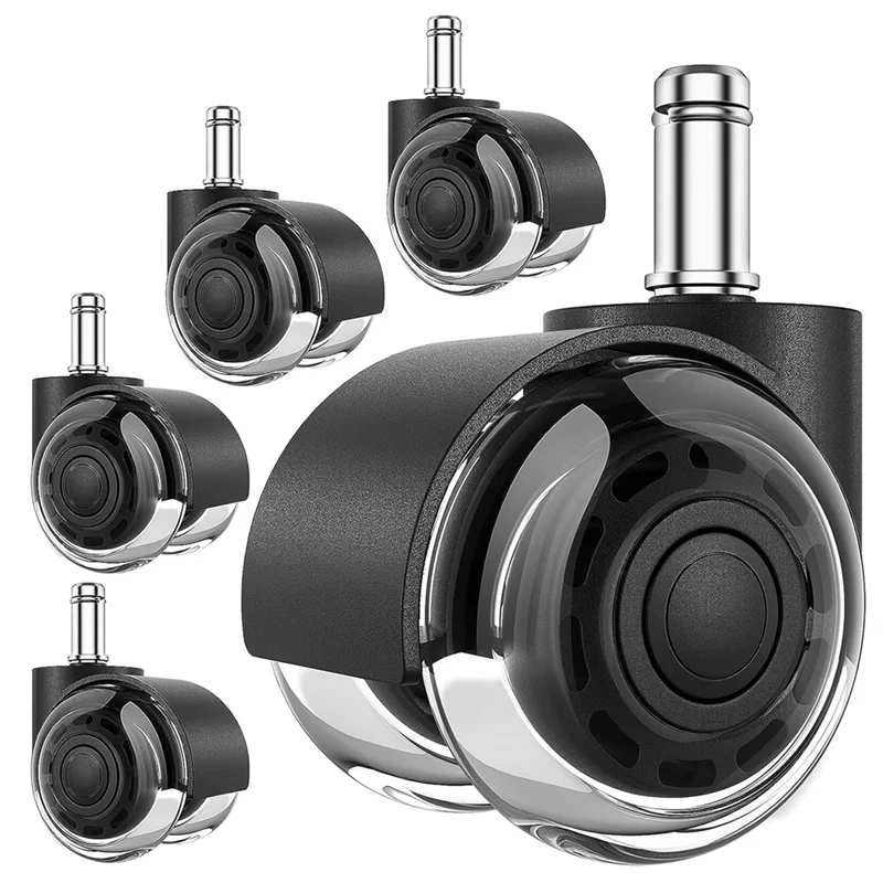 Office Chair Wheels,2 Inch Replacement Soft Mute Desk Caster Wheels for Work & Gaming Chair, Heavy Duty and Safe Rolling