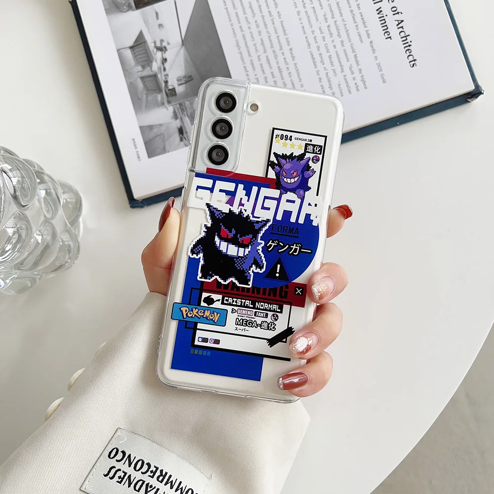 3D Cartoon Funny Pika Pikachu Pokemon Clear Soft Phone Case For  Samsung S24 S23 S22 Ultra S21 S21 Plus A54 A55 A34 A35 Shell