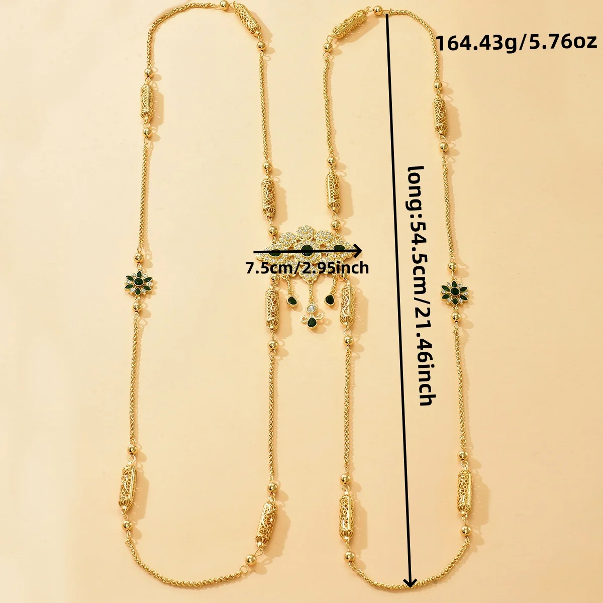 สายโซ่/เข็มขัดประดับลายดอกไม้ชุบทองหรูหรา  เครื่องประดับระดับไฮเอนด์สุดสง่างามสำหรับชุดเจ้าสาว งานแต่งงาน และงานเทศกาลแบบดั้งเดิม