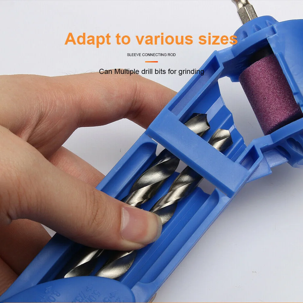 Portable Drill Bit Sharpener ABS Plastic Corundum Grinding Wheel  Wrench Circlip For Grinding Iron Drills Grinder Polishing Set