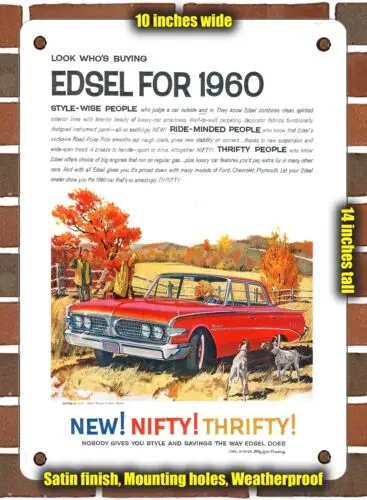 METAL SIGN - 1960 Edsel Ranger 4 Door Sedan - 10x14 Inches