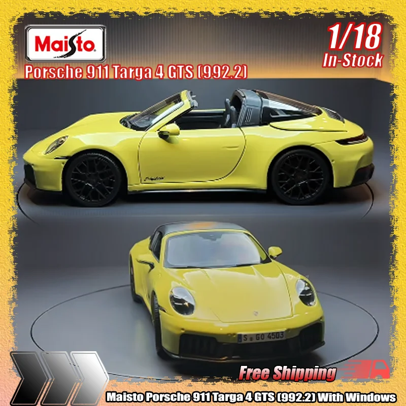 美品！ポルシェ911タルガ 1993 1:18モデル ミニカー 1/18 シンガー ポルシェ タルガ 911 (930） ゴールド色