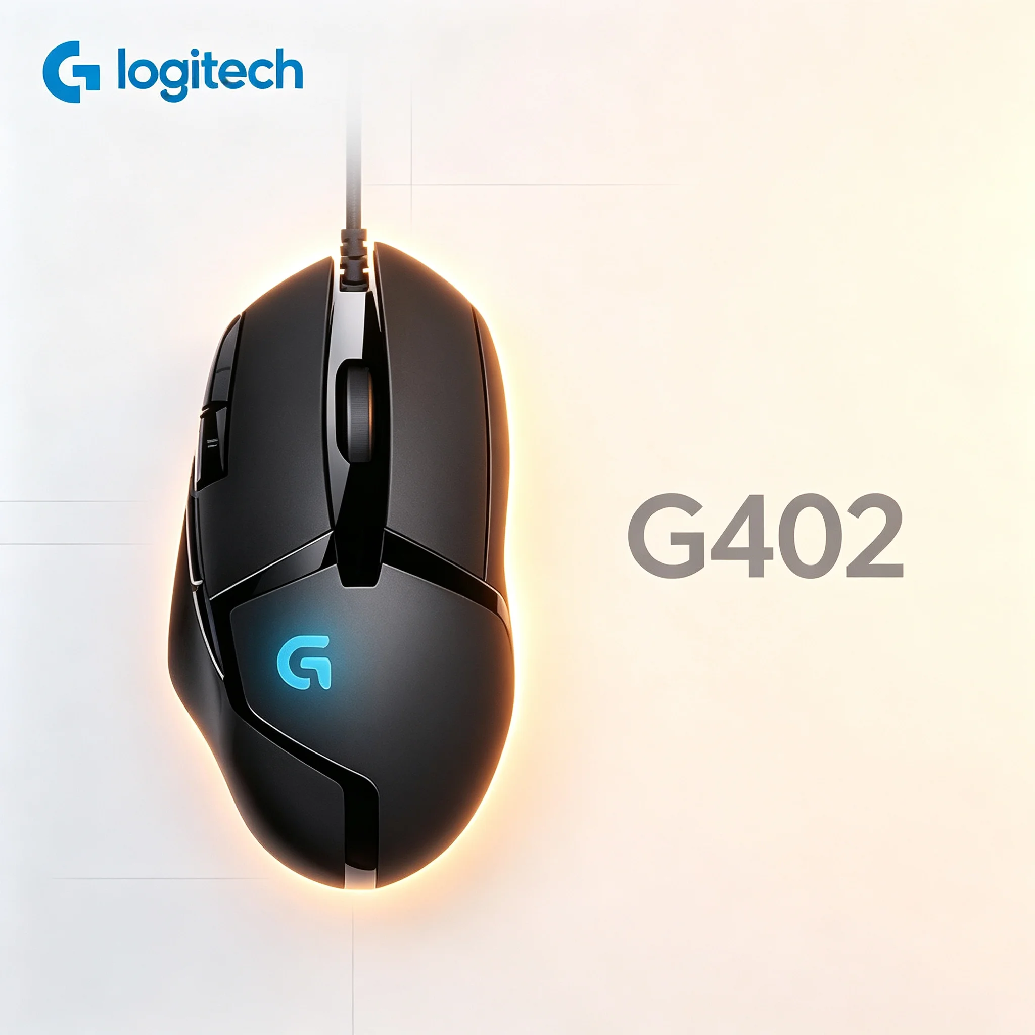 Logitech G402 Wired Gaming Mouse RGB G‑Logo Light Effect High‑Precision Sensor Multi‑DPI Levels For Desktop Gamer