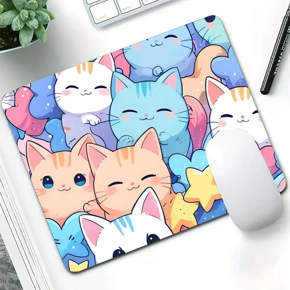 

Cartoon Cute Cats Background Offices Student Gaming Thickened Large Writing Pad Anti-slip Cushion Mouse Pad for PC Mouse Carpet