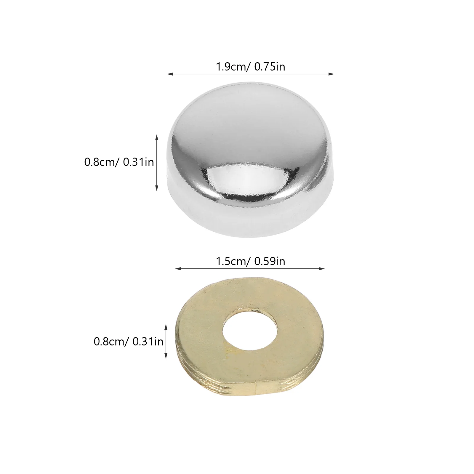 Juego de tapas de tornillos decorativas con arandela, cubierta roscada para puertas de muebles, ventanas, tapa de perno de expansión, Hardware de acabado suave, 1 Juego