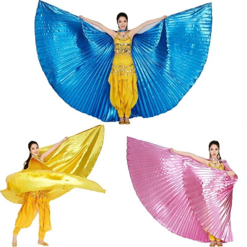 Bauchtanz Flügel Schmetterling Flügel Muticolor Stoff Goldene Isis Flügel Bühne Leistung Tragen Kostüm Kleidung Tanz Zubehör