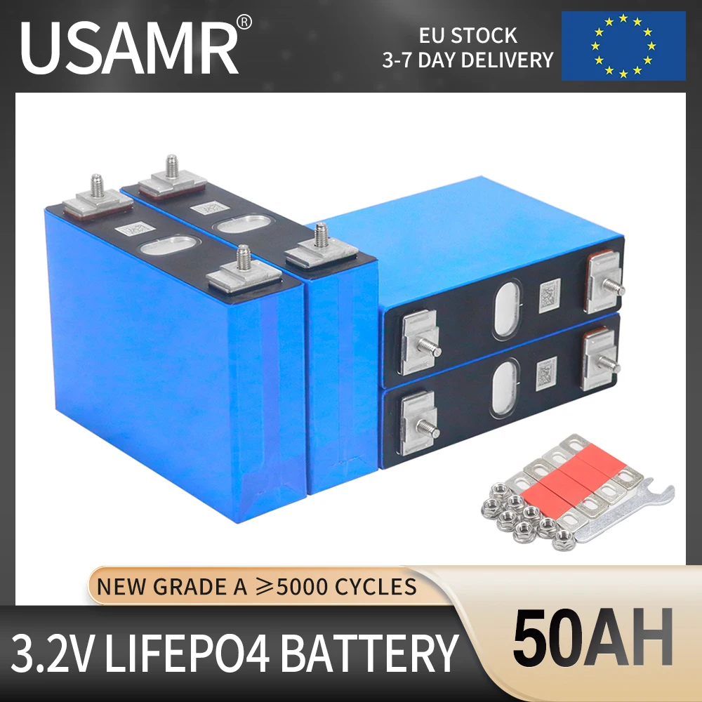 

3.2V 50Ah LiFePO4 Lithium Iron Phosphate Battery Pack Can be Combined into 12V 24V 36V 48V Rechargeable Cells EU 7 Day Delivery