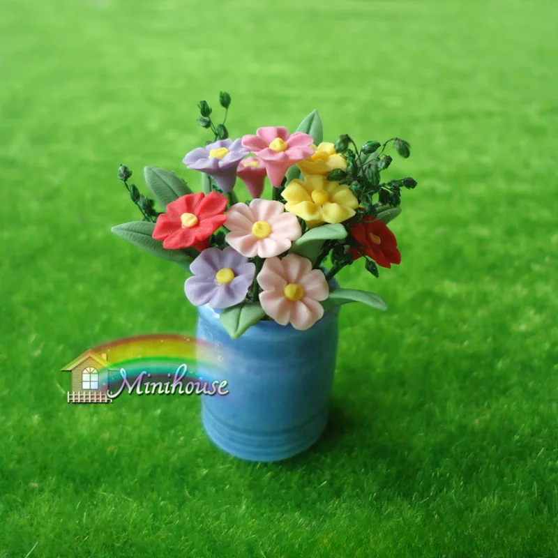 1pc 1:12 Miniatur Mini Baum Topf Für Grüne Pflanze Gänseblümchen Im Topf Haus Wohnkultur Simulation Topfpflanzen Micro landschaft