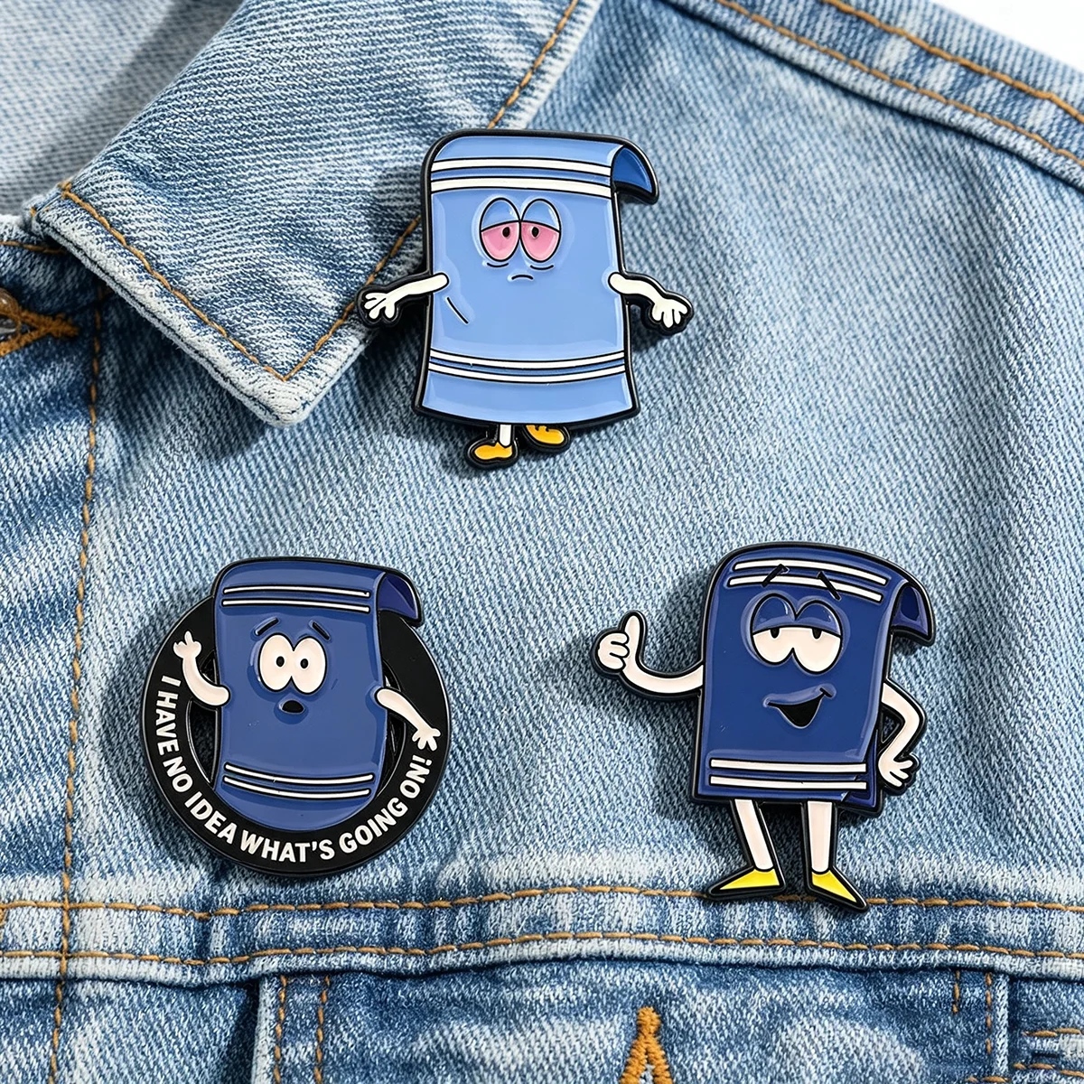 3Pcs/Set Comedy Cartoon Anime Enamel Brooch Fantastic Towel Badges Funny Backpack Lapel Pin Jewelry Accessories Gift For Friends