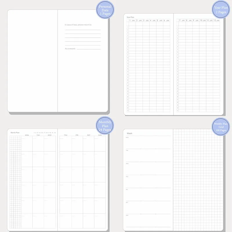 Fromthenon-cuaderno de viaje semanal, Agenda Diaria, planificador mensual, diario, suministros de papelería escolar de oficina