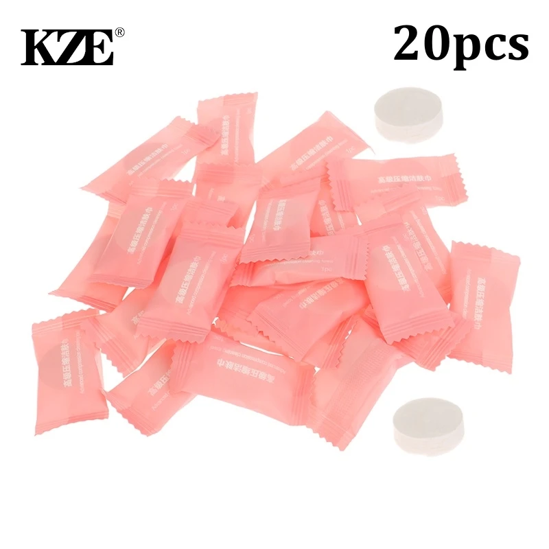 20pcs Compressed Towels Travel In Compressed Bag Suitable For Sensitive Skin Cotton Cleansing Towel Disposable Face Pack