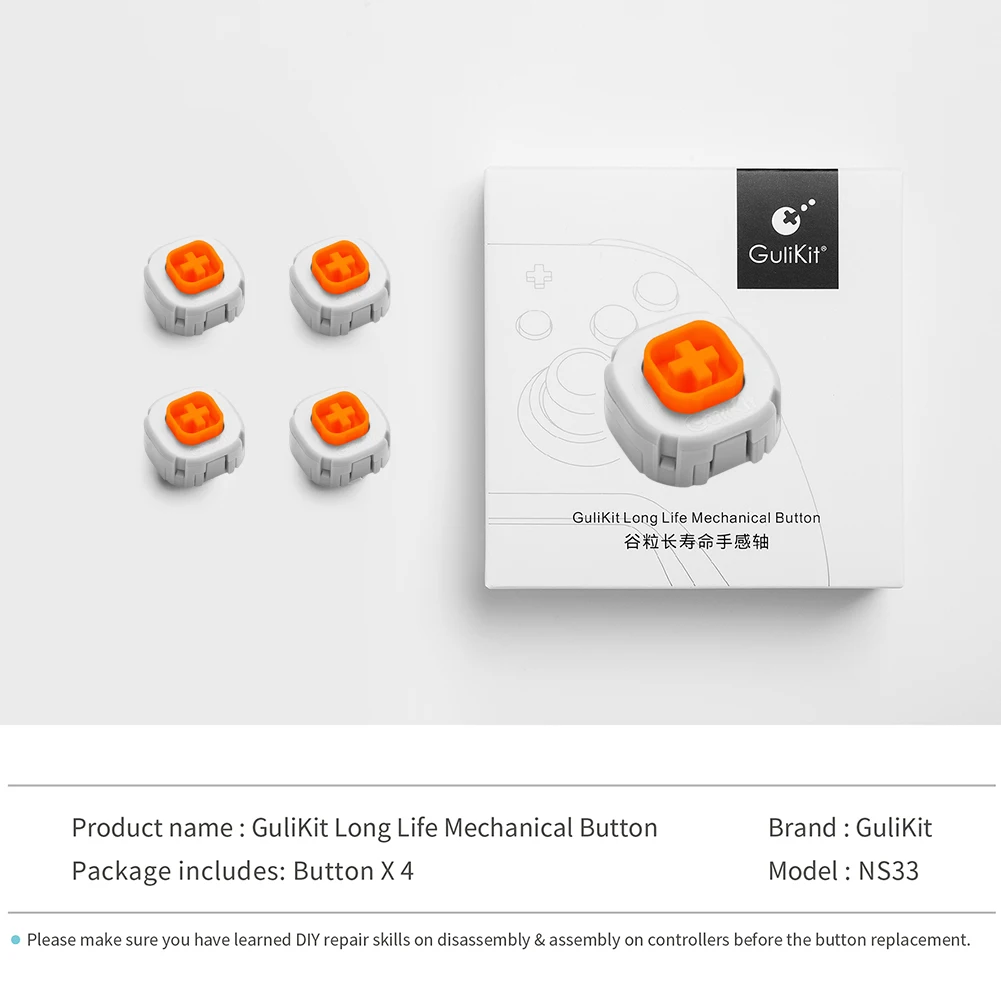 4 шт. NS33 механическая кнопка с длительным сроком службы, ремонт джойстика, сменные игровые аксессуары для игрового контроллера Gulikit 2 Pro NS08/NS09