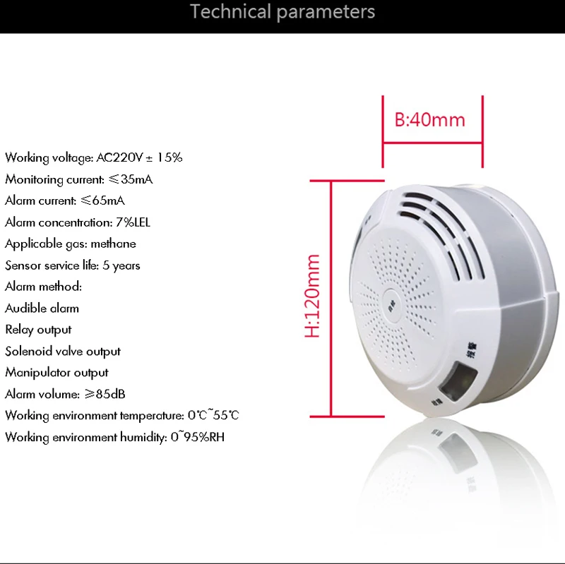 Combustible Gas Leak Sensor Detector Natural Propane Butane Lpg Alarm Warning Explosive Gas Alarm Sound/Light Warning