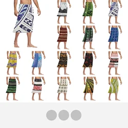 Polynesian Tribal Samoan Totem Tattoo Samoa Prints Men Knee Length Loose Short Skirt Summer Casual Family Party Irregular Print