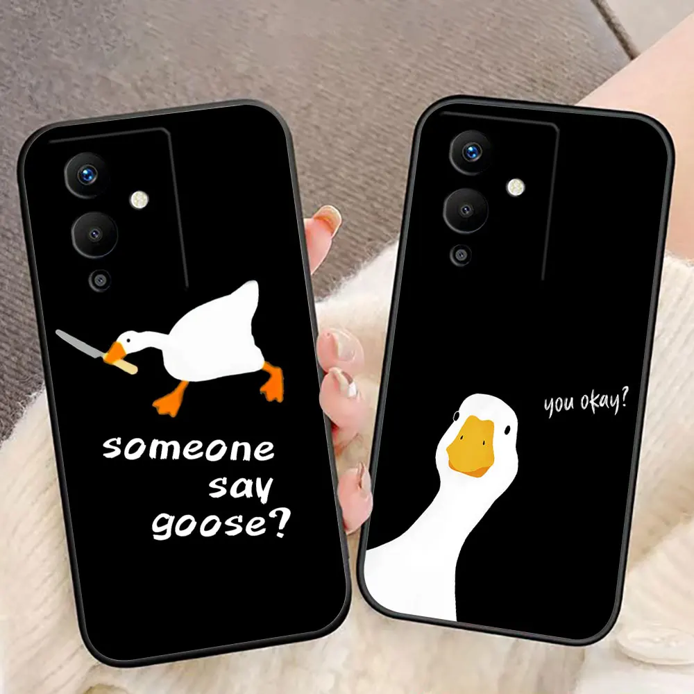 Cartoon Duck Goose Game Phone Case For Infinix ZERO TECNO CAMON SPARK 20 30 30S 40 POVA 5 6 7 POP SMAR 8 9 10 DIY Shell Cover