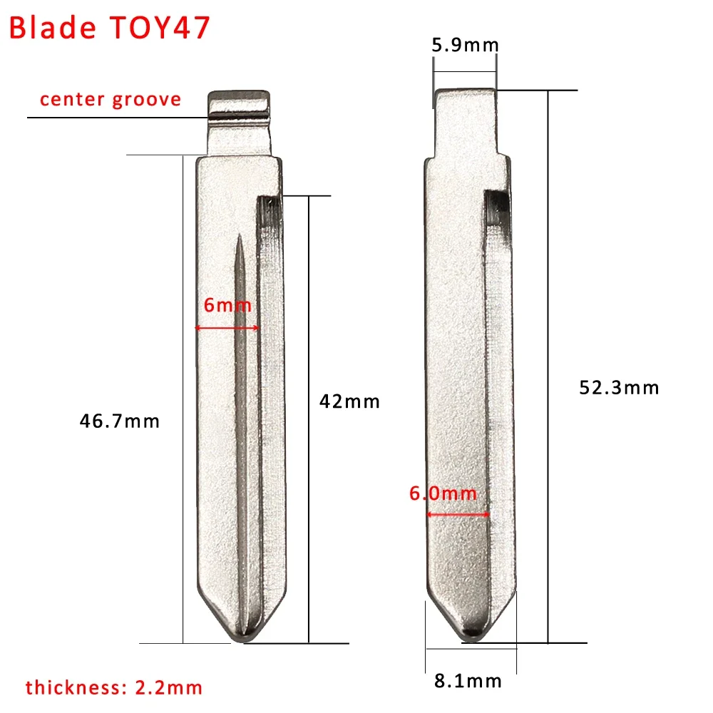 10pcs/lot Toy47 toy 47 uncut flip blank key blade for Toyota Corolla